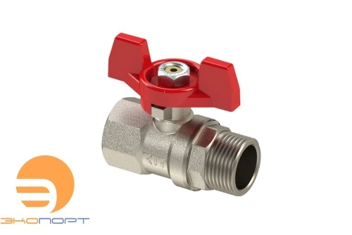 Кран шаровый латунный НВ 3/4 PN 25 рычаг РТП