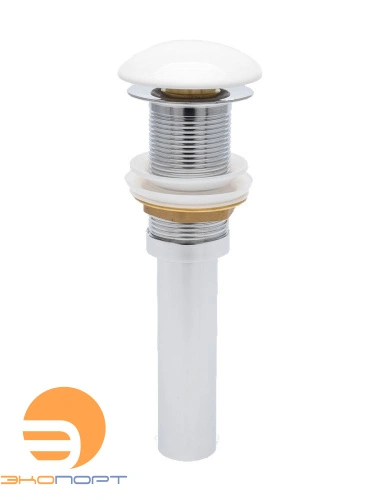 Выпуск без перелива (d= 1 1/4) Click/Clack керамическая накладка, белый глянцевый, AQM