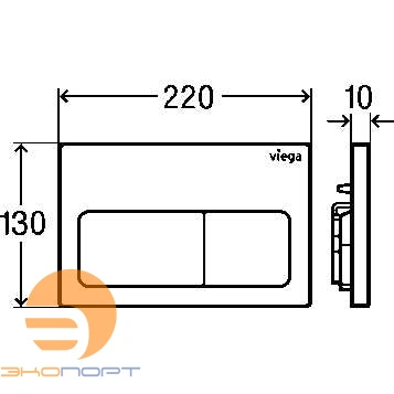 Модуль 3в1 для подвесного унитаза Prevista Dry h=112см, клавиша хром, Viega