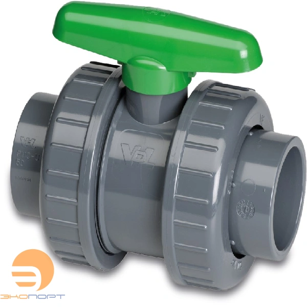 Кран шаровой двухразъемный (25) Viton-  PVC-U 