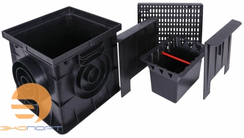 Дождеприемник PolyMax Basic ДП-30.30.30-ПП в комплекте (решетка+корзина+перегородки)