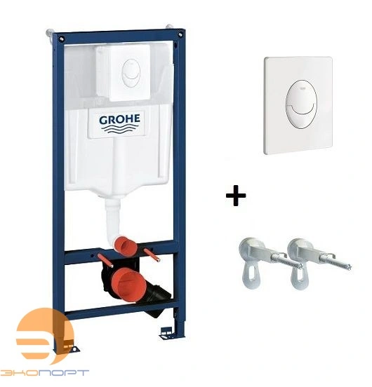 Модуль для подвесного унитаза Rapid SLс БЕЛОЙ овальной клавишей, GROHE