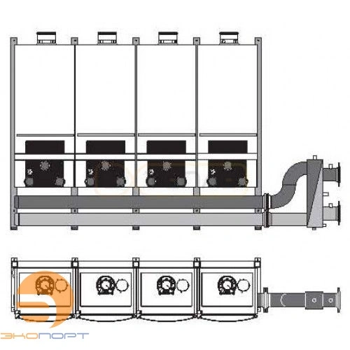 Каскадный блок для 3 котлов для GB162 TL3, установка в ряд