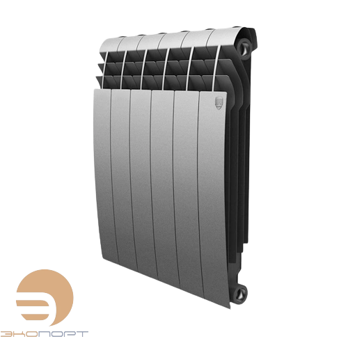 Радиатор биметаллический BiLiner Silver Satin 500/87  6 секций (серый) Royal Thermo