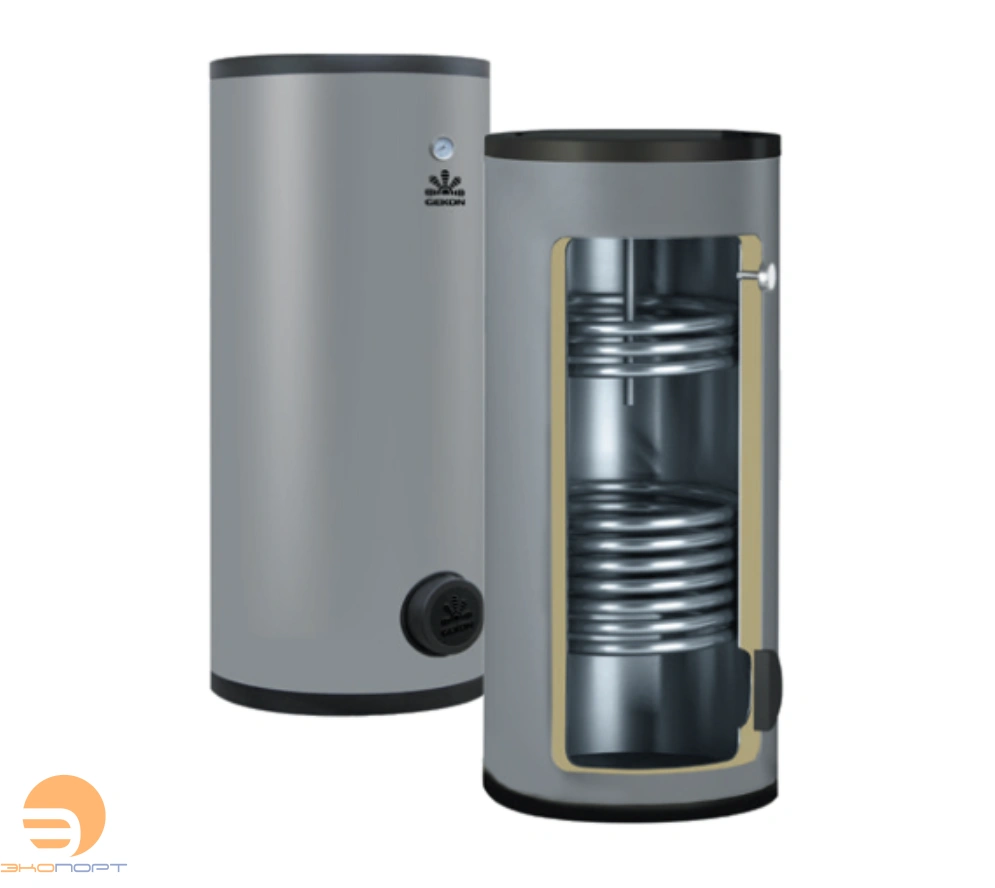 Бойлер 200 л с 2-я ТО Gekon HWB 200 2HE 30/15 кВт напольный INOX