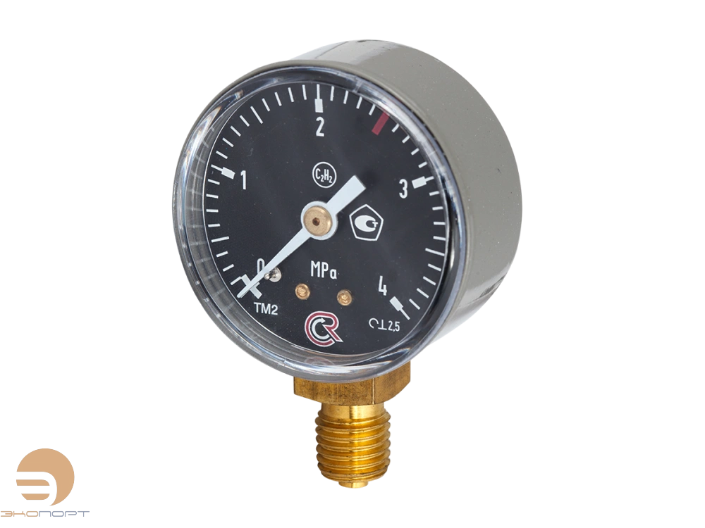 Манометр ТМ-210Р.00 (0..4,0 МПа), М12*1,5, 50мм, кл.т. 2,5, 80С, C2H2 (ацетилен), радиальный
