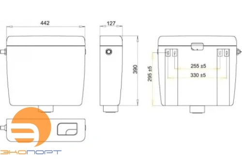 Бачок универсальный для унитаза UNI DUAL 1/2 ALCA PLAST
