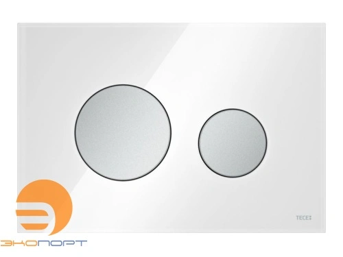 Клавиша TECEloop, стекло белое, клавиши хром матовый