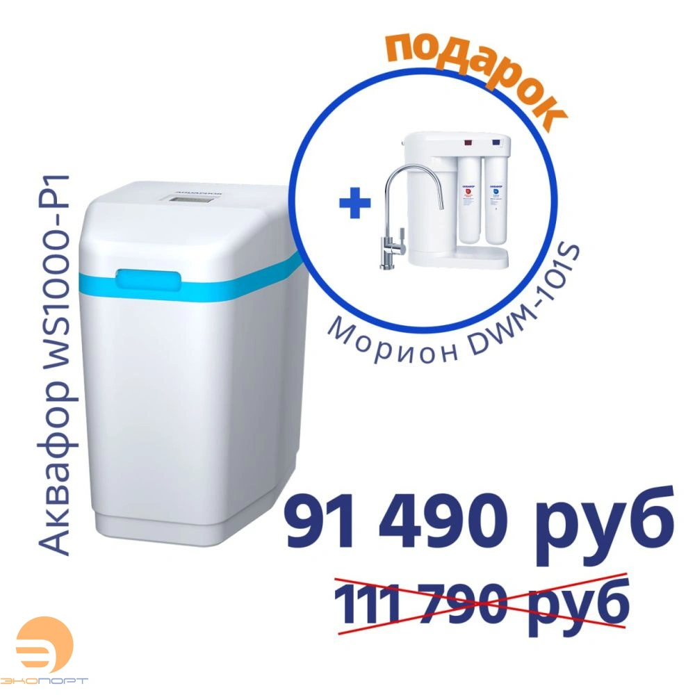 Умягчитель АКВАФОР WS1000-P1+Автомат питьевой воды Аквафор Морион DWM-101S