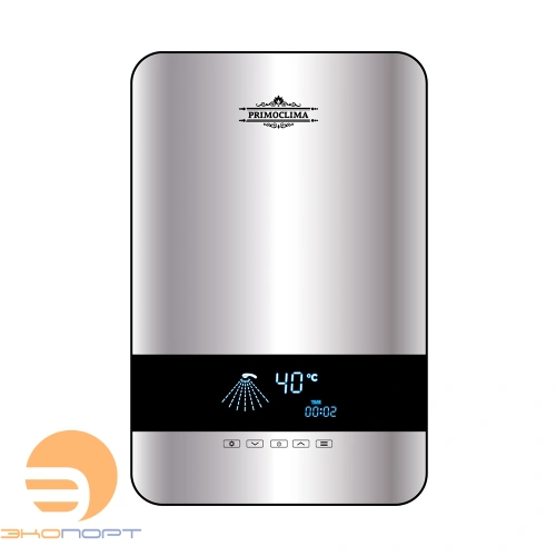 Водонагреватель проточный AQUA 8,5 кВт, 220 В, серебристый PRIMOCLIMA 