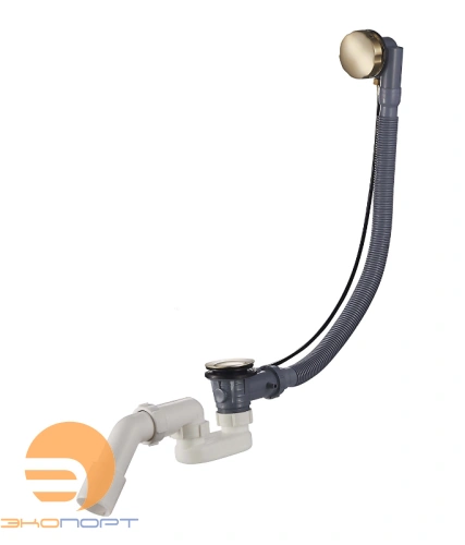 Сифон для ванны полуавтомат, сатин золотой, RAGLO