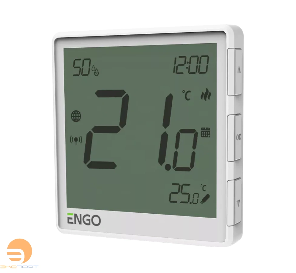 Универсальный терморегулятор, белый, с модулем Zigbee, 230, со встроенным датчиком влажн. ENGO