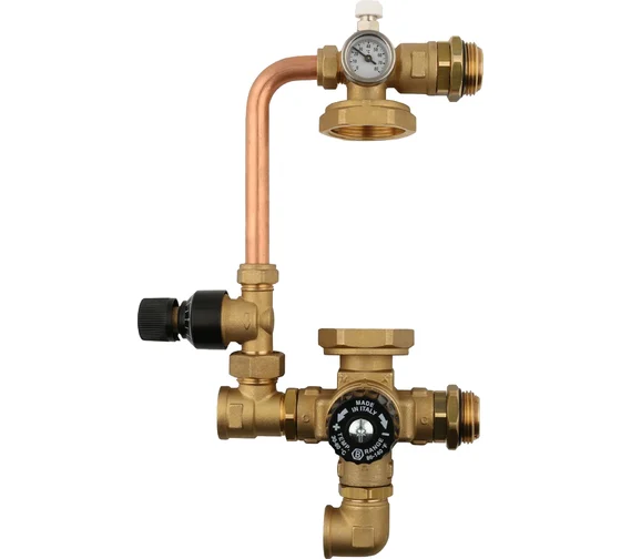 Насосно-смесительный узел с термостатическим клапаном и байпасом, без насоса Stout