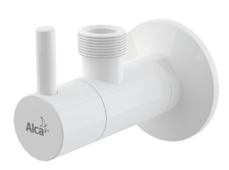 Вентиль угловой белый 1/2"х1/2" ALCA PLAST