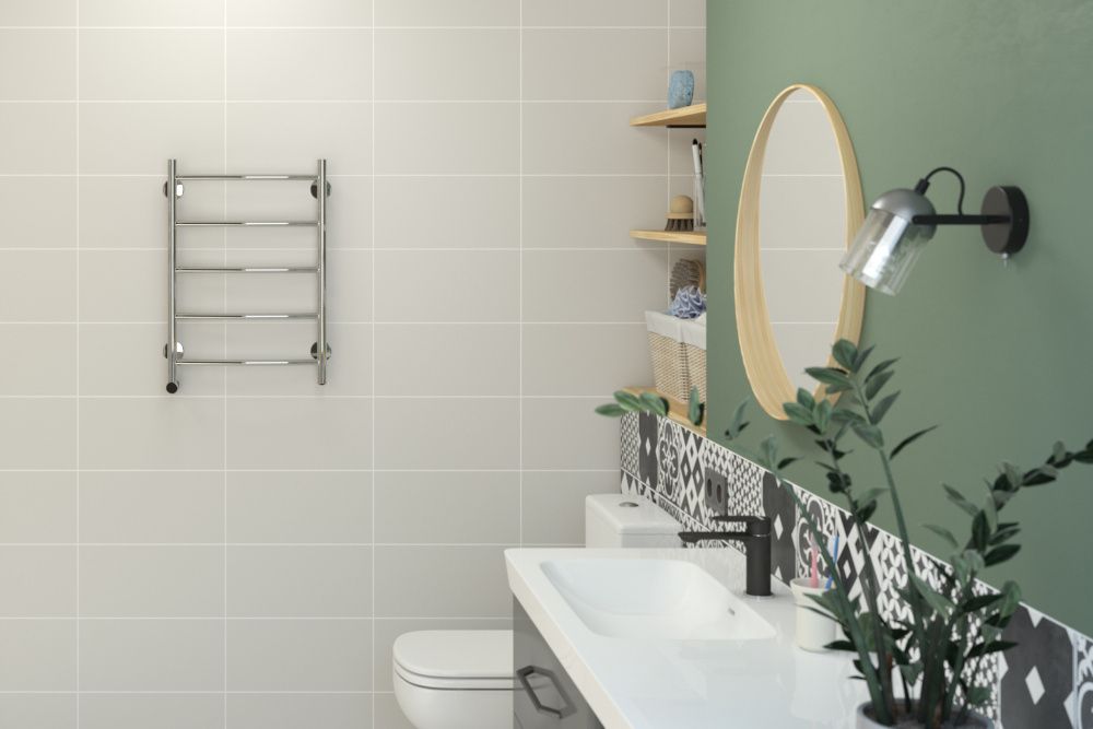 Полотенцесушитель электрический №40 П, 600х400, хром,  Стилье