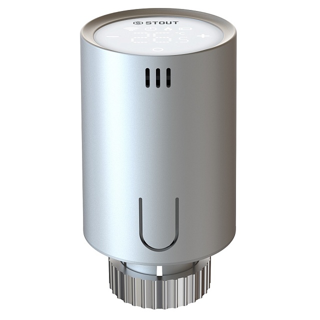 Термостатическая головка умная Zigbee, серая Stout
