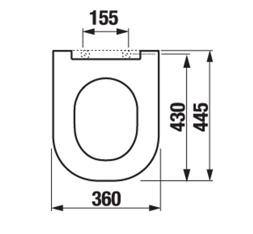 Сиденье с крышкой MIO, 530мм, микролифт, быстросъемн., дюропласт, JIKA