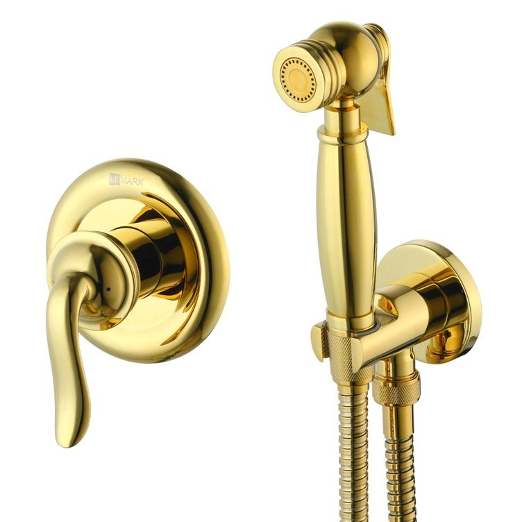 Смеситель с гигиеническим душем Brava, встраиваемый, золото, LEMARK