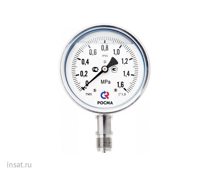 Манометр ТМ-321Р.00 (0..1,0 МПа), М12*1,5, 63мм, кл.т. 1,5, радиальный, "сухой"