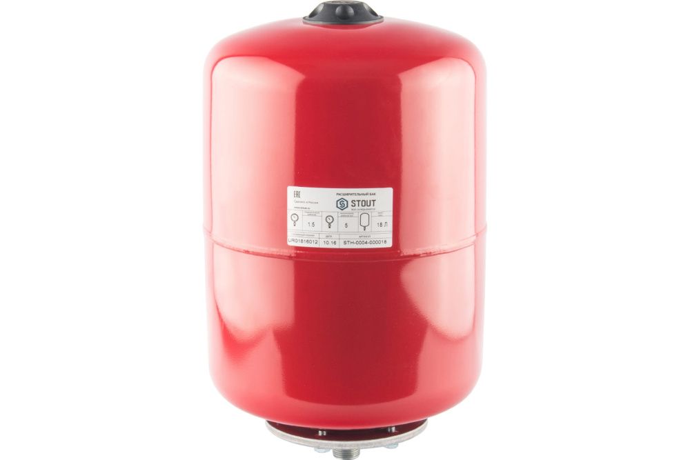 Бак расширительный на отопления 18 л, 5 bar, 3/4", красный STOUT