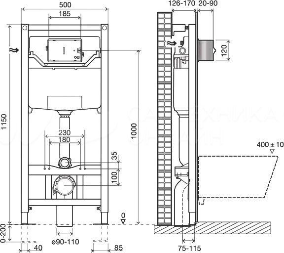Инсталляция 120 ECO Sanitarblock mechanic OLI