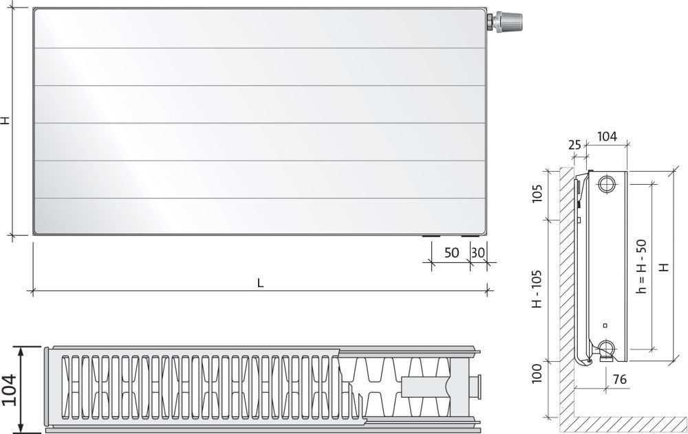 Дизайн-радиатор стальной Purmo Ramo Ventil Compact 22-300- 800 NEW