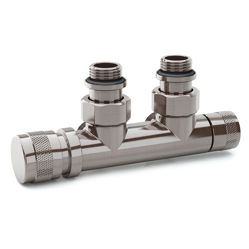 Узел нижнего подключения угловой 1/2"х3/4"Е Матовый никель (правый) SR Rubinetterie