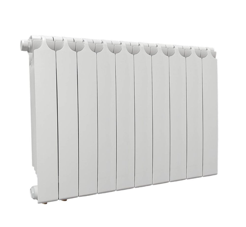 Радиатор биметаллический 500/90 мм 10 секций нижнее подключение справа Теплоприбор