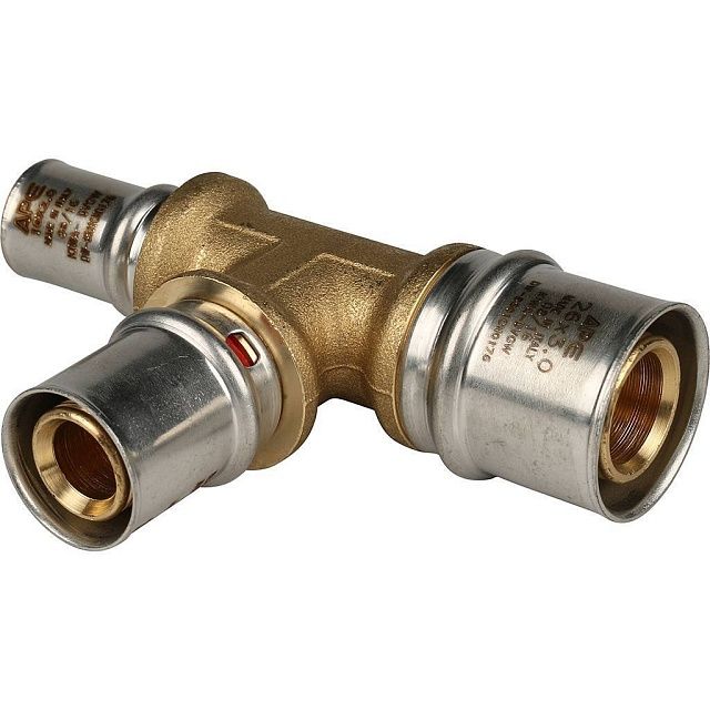 Тройник  26х20х16 латунь пресс Stout