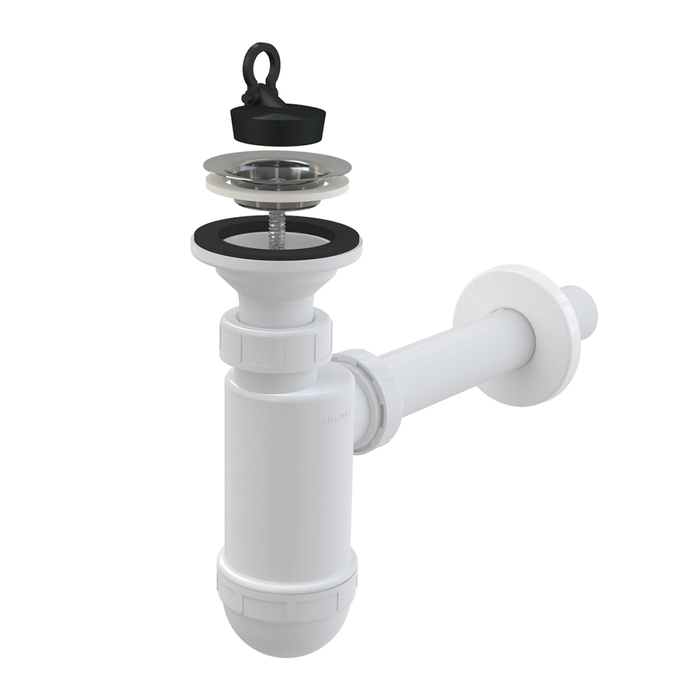 Сифон для умывальника с выпуском Dn 32, нерж ALCA PLAST