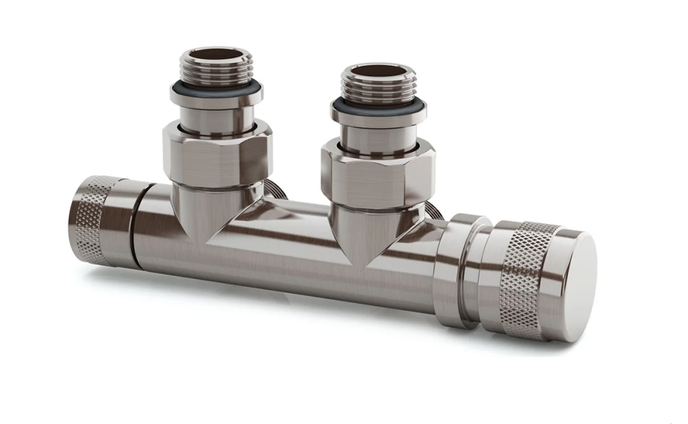 Узел нижнего подключения угловой 1/2"х3/4"Е Матовый никель (правый) SR Rubinetterie