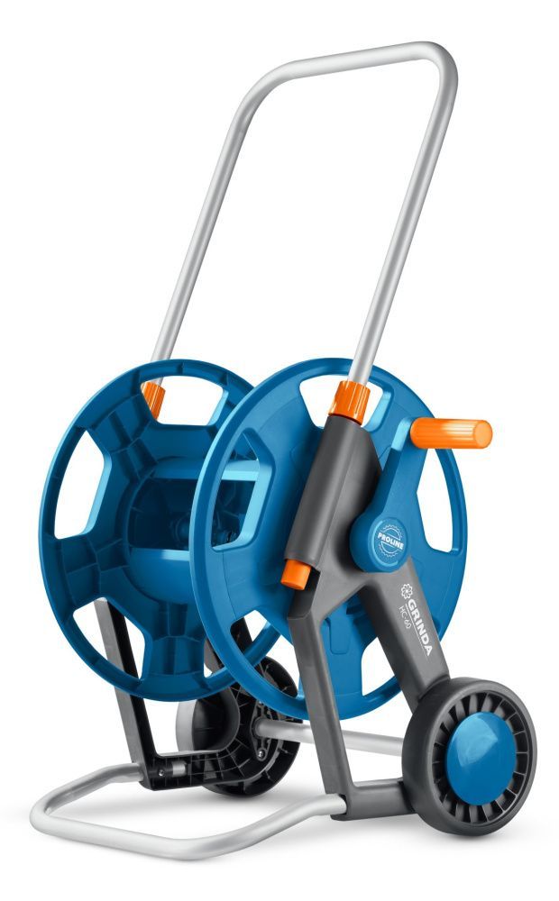 Катушка для шлангов, телескопическая ручка. усиленные колёса 60м x 1/2" и 30м x 3/4"