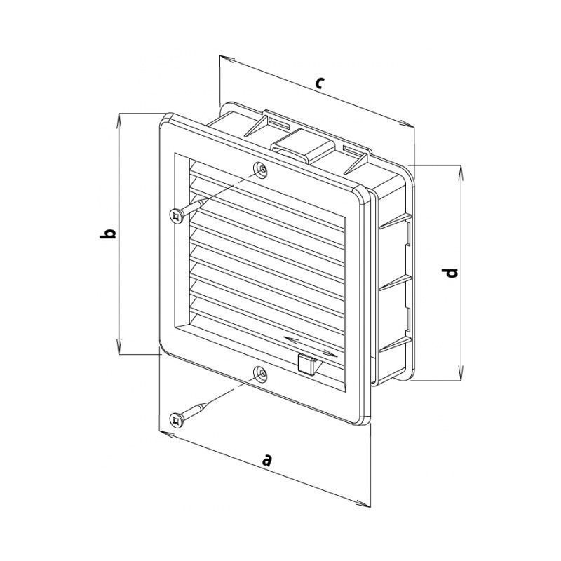 Решетка вент. VM 150х150 UB с монтажной рамой и жалюзи, белая, пласт.  HACO Решетка вент. VM 150х150 UB с монтажной рамой и жалюзи, белая, пласт.  HACO