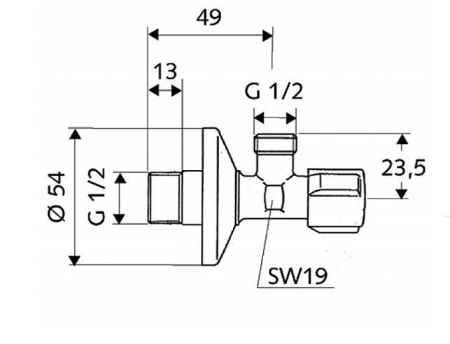 Вентиль угловой 1/2х1/2'', хром SCHELL Comfort