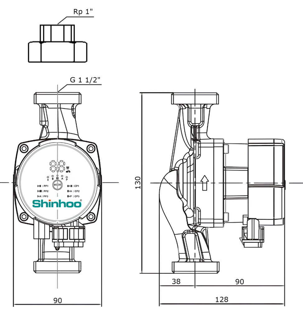 Насос циркуляционный MASTER S 25-6 130 1x230V Shinhoo