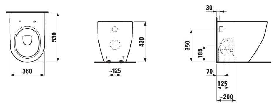 Унитаз напольный приставной Pro, Laufen