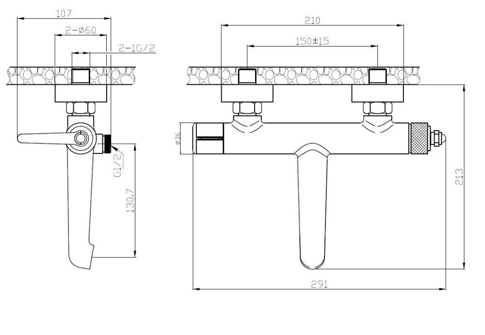 Смеситель для ванны Bangkok (лейка и шланг в комплекте), цвет Gun metal, ESKO