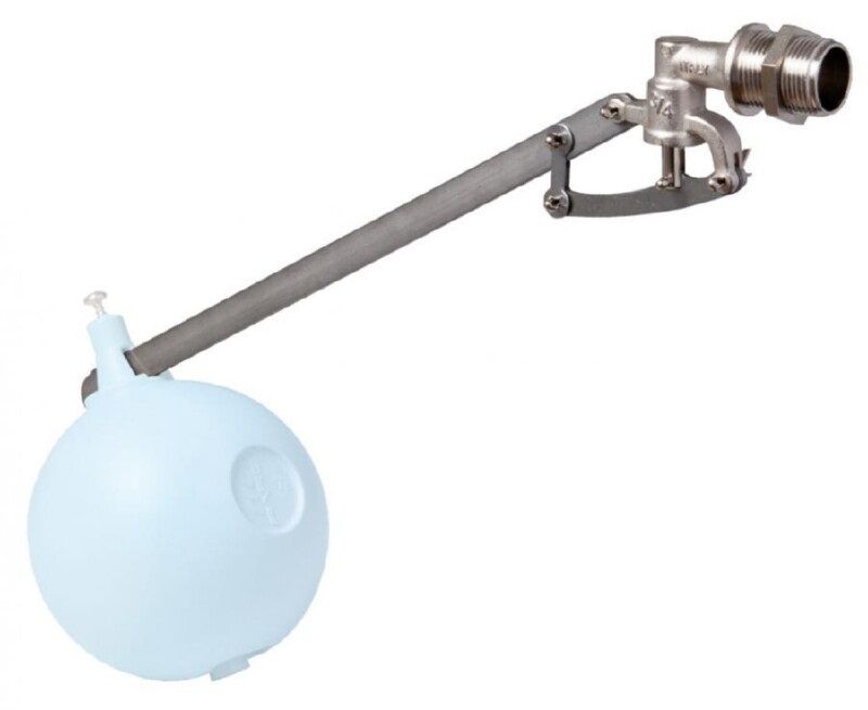 Поплавковый мех. регулятор уровня (5 осей) 1" 1/4 S/INOX, лит. латунь, усил., нерж. седло, штанга 500мм-сталь AISI 430. (с прокладками, гайкой, без шара) Pmax-5 бар, Tmax-80C