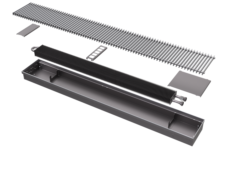 Конвектор БРИЗ 200x80x1600 1то Конц прав (5 Nova 12 втулки черные)