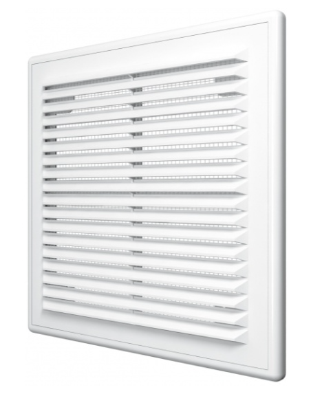 Решетка пластмассовая наклонная с сеткой, с рамкой (150х150мм)