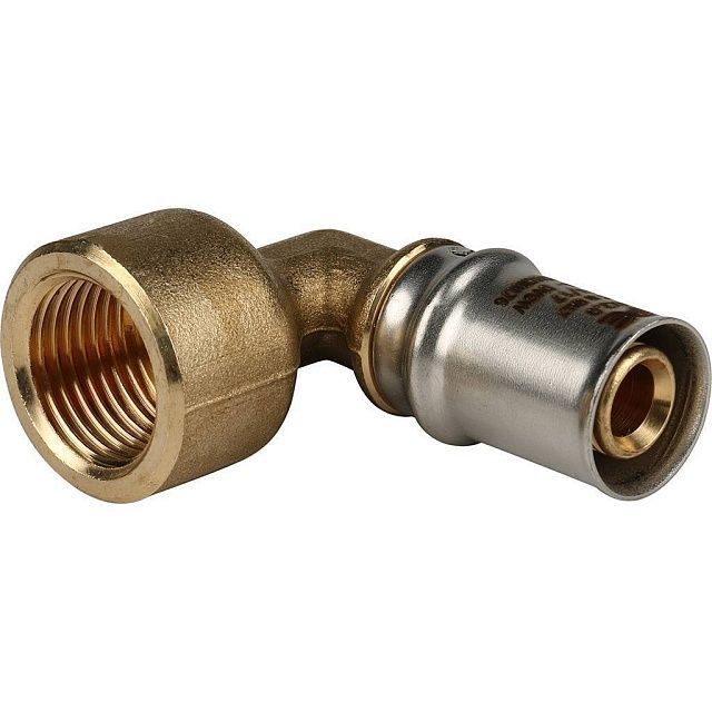 Угольник 16-1/2 ВР латунь, пресс Stout