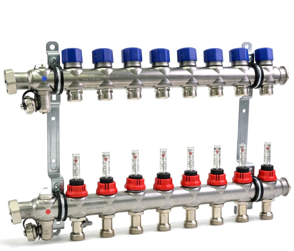 Коллектор с расходомерами на  8 выходов 3/4" евроконус  FRAENKISCHE
