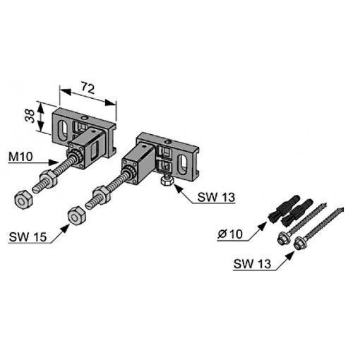 Комплект для крепления модуля к стене и в профиль, TECE