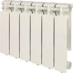 Радиатор алюминиевый STOUT Bravo 350 6 секций боковое подключение RAL9010