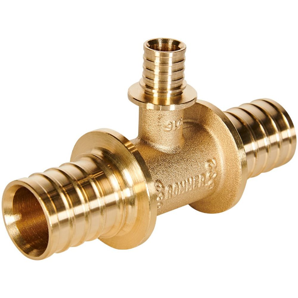 Тройник переходной 32-16-32 латунь Rommer