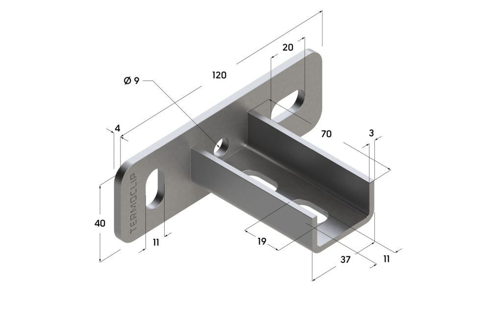 Фланец седельный поперечный 28 4F2, Termoclip