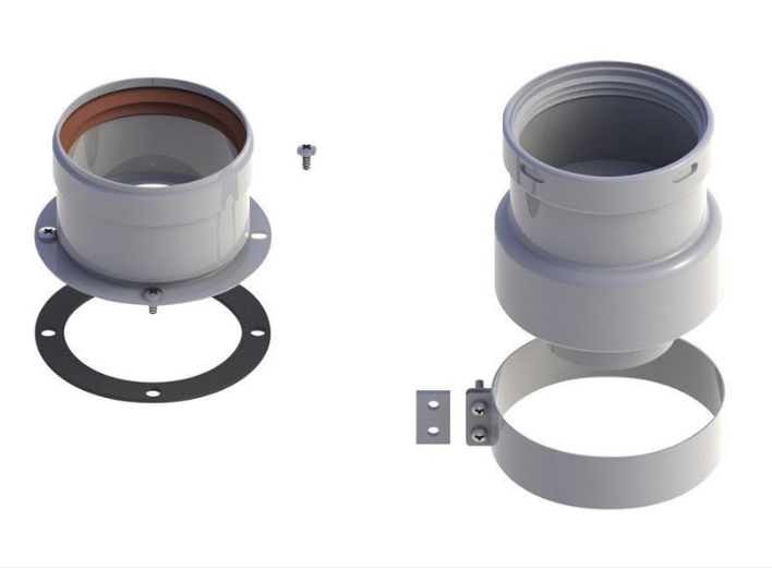 Патрубки подключения котла (алюм. окраш. белым) DN80 (для BAXI)
