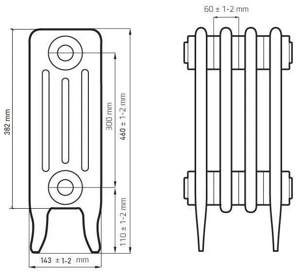Радиатор чугунный Радимакс DERBY 300  (цена за секцию)