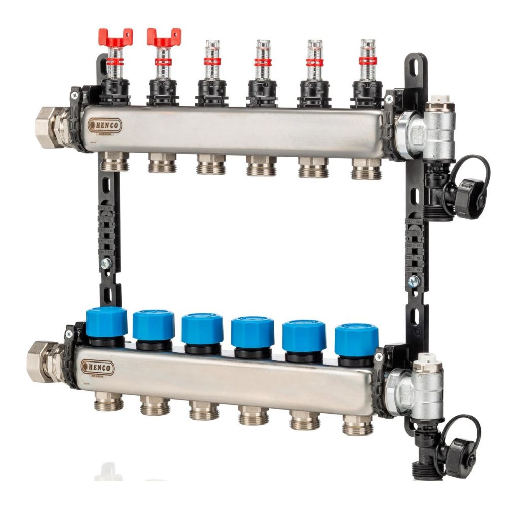 Коллектор из нержавеющей стали с расходомерами (2 выхода), HENCO
