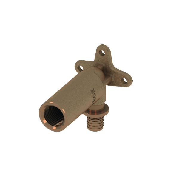 Уголок настенный с креплением удлиненный ВР  16х 1/2" бронза TECE